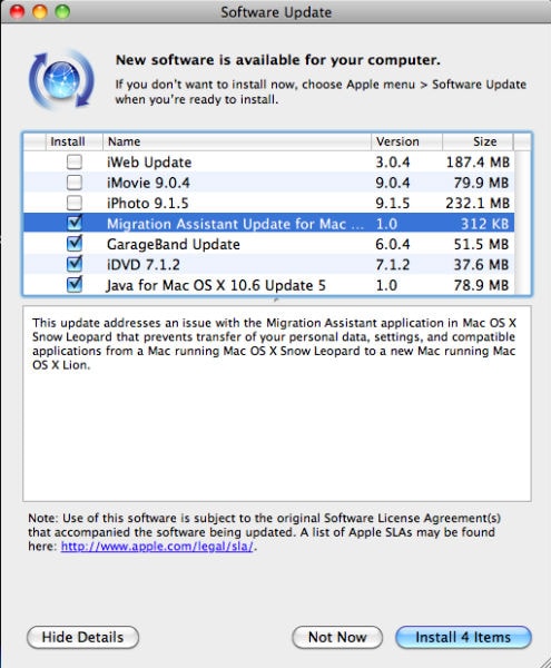Migration Assistant Update For Mac Os X Snow Leopard V1.1